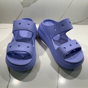 Crocs Platform Sandals Lavender Purple Double Strap